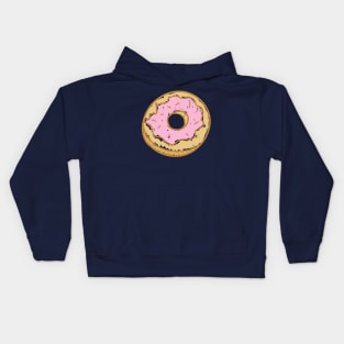 Cute Pink Donut Drawing Kids Kids Hoodie